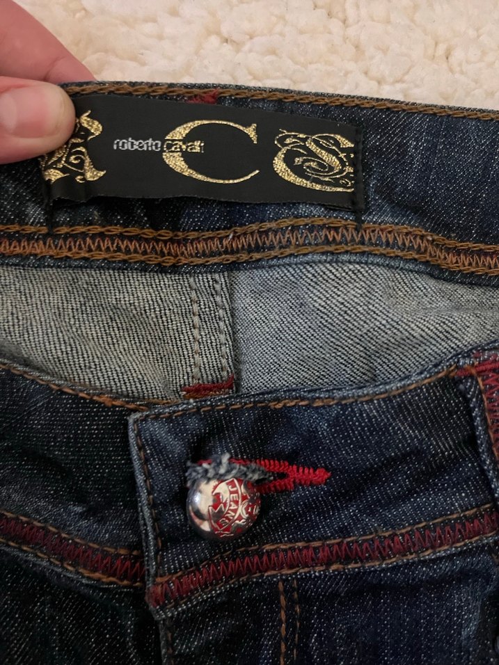 Roberto Cavalli Bordo Nakışlı Kadın Kot Pantolon - Görsel 3