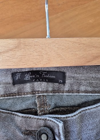 Gri Nakışlı Kemerli Kadın Denim Pantolon love in fashionon - Görsel 3