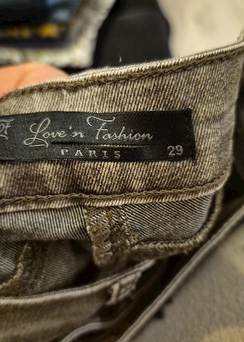Gri Nakışlı Kemerli Kadın Denim Pantolon love in fashionon - Görsel 5