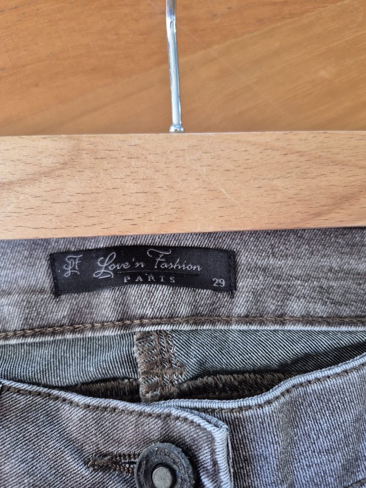 Gri Nakışlı Kemerli Kadın Denim Pantolon love in fashionon - Görsel 3