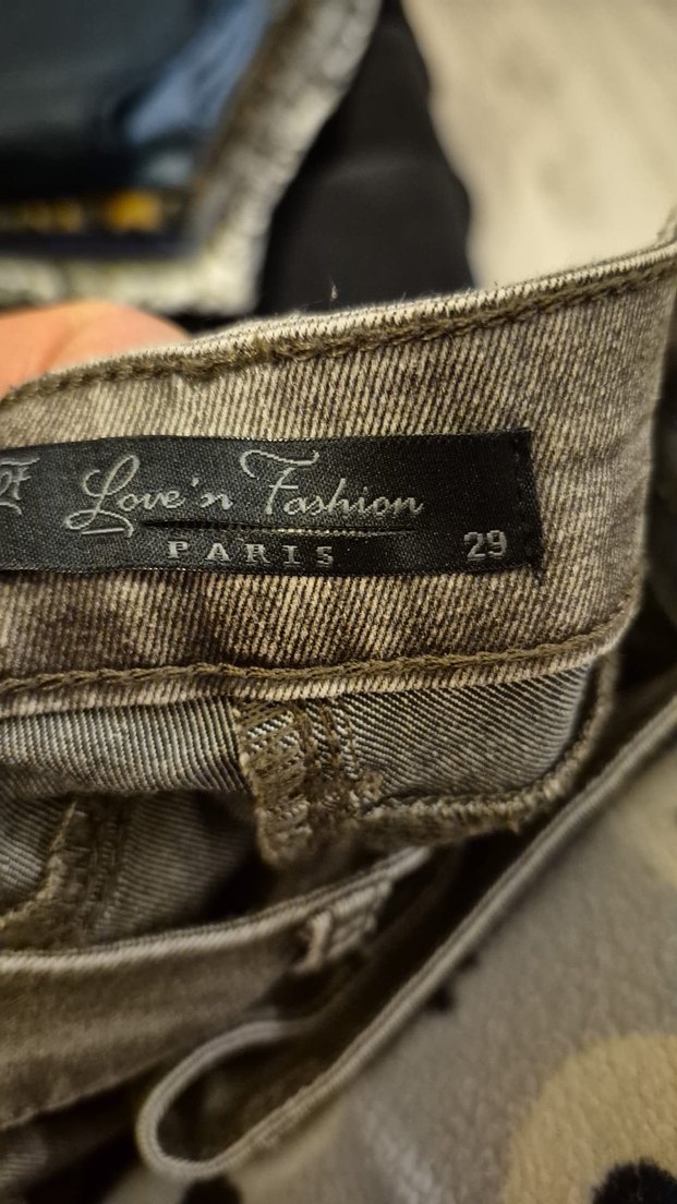 Gri Nakışlı Kemerli Kadın Denim Pantolon love in fashionon - Görsel 5