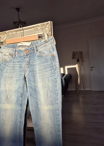 Kadın Regular Fit Mavi Denim Pantolon BSB - Görsel 3