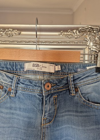 Kadın Regular Fit Mavi Denim Pantolon BSB - Görsel 5