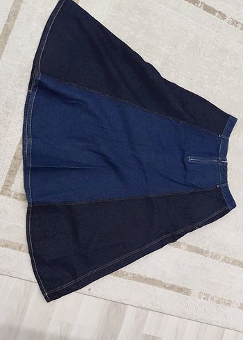 Zara Kadın Lacivert Midi Kot Etek model 21 - Görsel 2