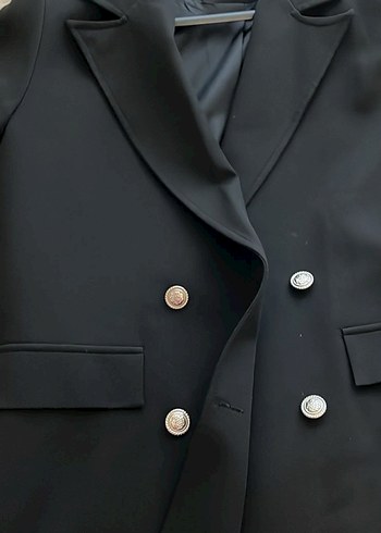 Düğmeli Siyah Deri Kadın Blazer 0 ürün - Görsel 2