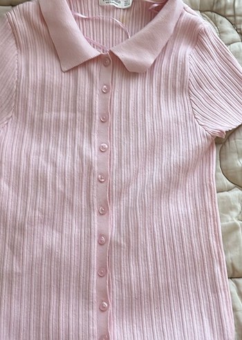 Düğmeli Pembe bluz - Görsel 2