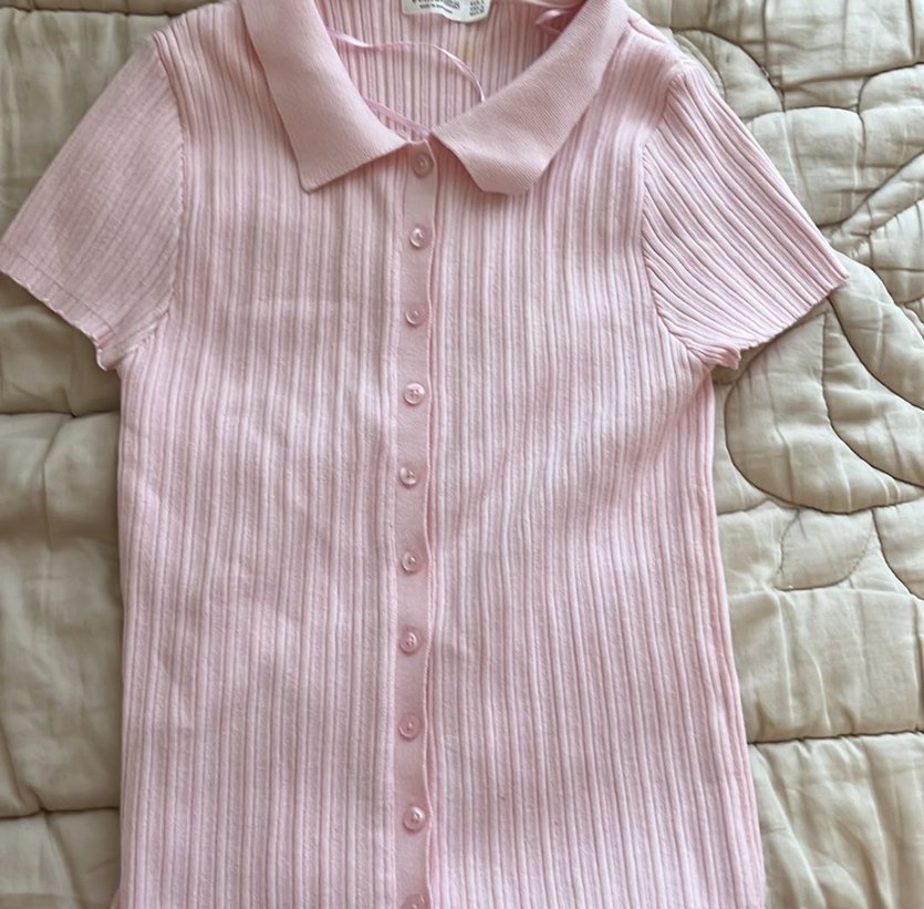 Düğmeli Pembe bluz - Görsel 2