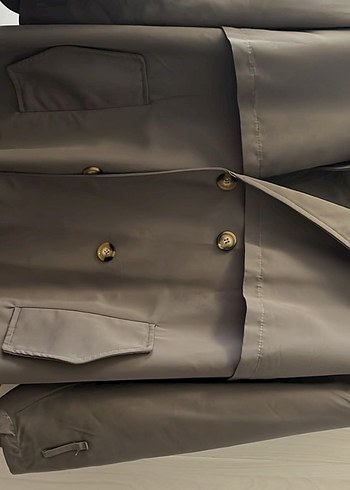 Gri Kadın Trençkot - Görsel 2