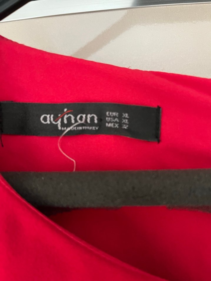 Kırmızı Drapeli Midi Kadın Elbise - Görsel 3