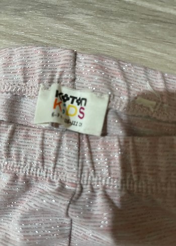 Nakışlı Bej Triko Kız Tayt - Görsel 3