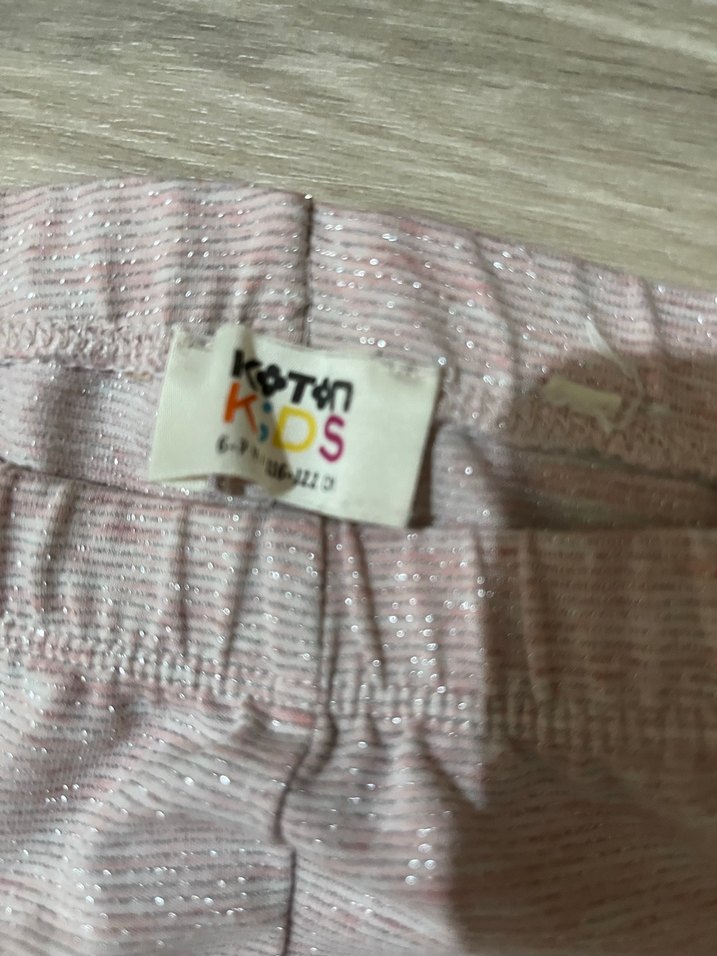 Nakışlı Bej Triko Kız Tayt - Görsel 3