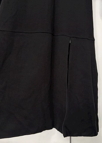 Siyah Uzun Kadın Etek Yırtmaçlı - Görsel 3