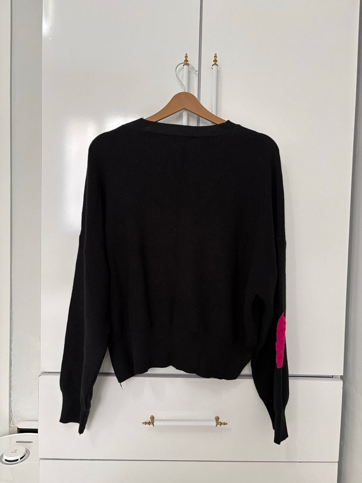 Renkli Nakışlı Örgü Kadın Kazak - Görsel 2