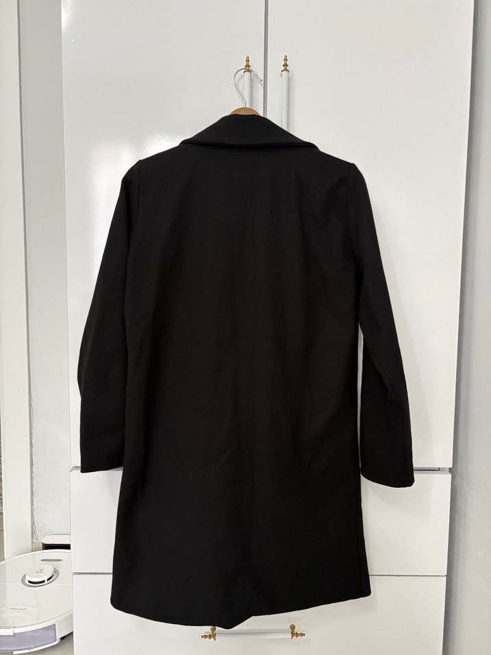 Siyah Tek Düğmeli Kaban - Görsel 2