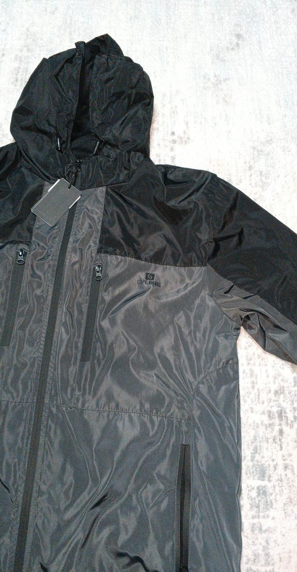 Erkek Siyah Kapüşonlu Rüzgarlık - Görsel 4