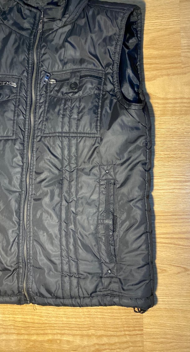 Kığılı Erkek Siyah Fermuarlı Biker Yelek - Görsel 3