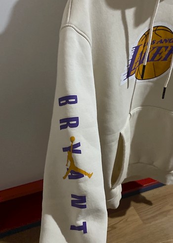 Bej Los Angeles Lakers Kapüşonlu Sweatshirt - Görsel 3