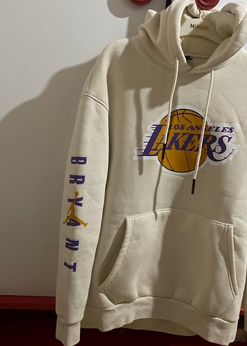 Bej Los Angeles Lakers Kapüşonlu Sweatshirt - Görsel 2