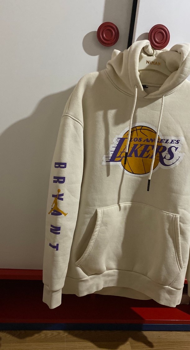 Bej Los Angeles Lakers Kapüşonlu Sweatshirt - Görsel 2