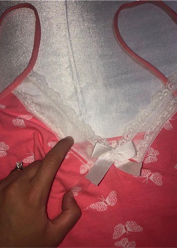 Kadın Askılı Tül Detay Gecelik - Görsel 4