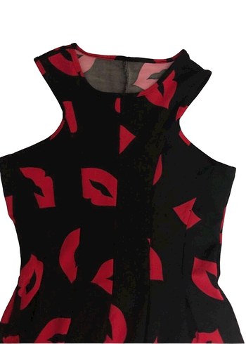 Kırmızı Detaylı Kadın Elbise - Görsel 3