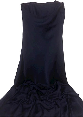 Straplez Saten Abiye Elbise - Görsel 5