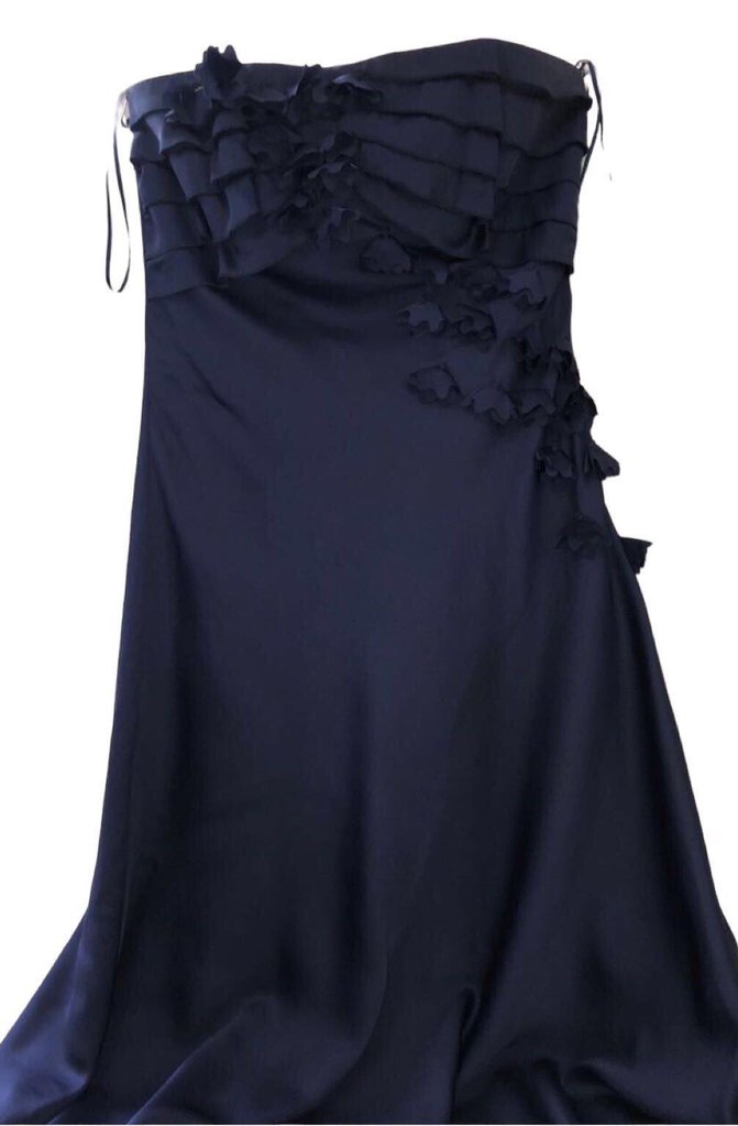 Straplez Saten Abiye Elbise - Görsel 3