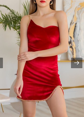 Kırmızı Mini Elbise - Görsel 2