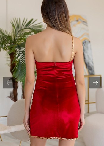 Kırmızı Mini Elbise - Görsel 3