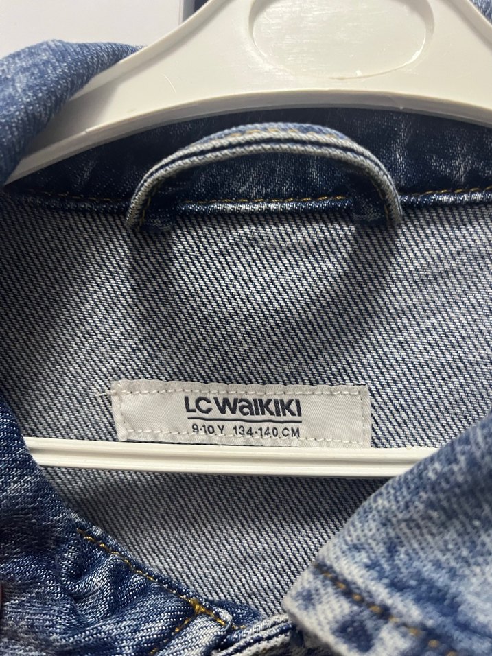 Gri Mavi Düğmeli Kadın Kot Ceket - Görsel 2