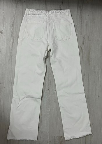 Beyaz Salaş Kesim Midi Kadın Jean - Görsel 3