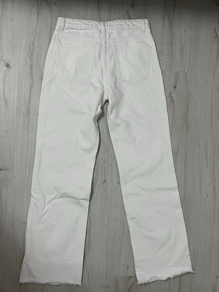 Beyaz Salaş Kesim Midi Kadın Jean - Görsel 3