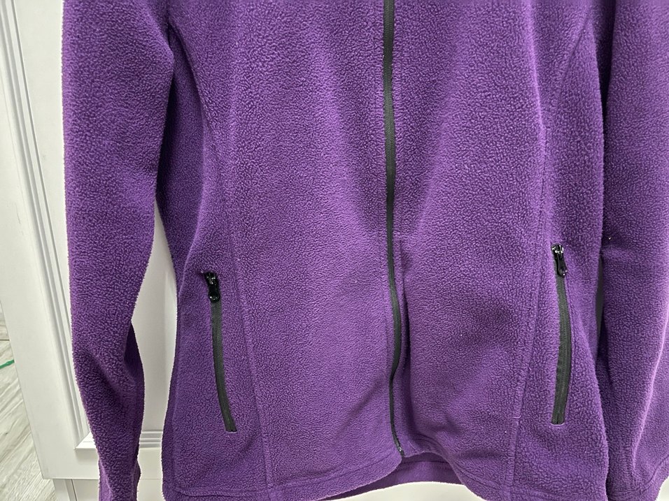 Kadın Mor Fermuarlı Polar Ceket - Görsel 3