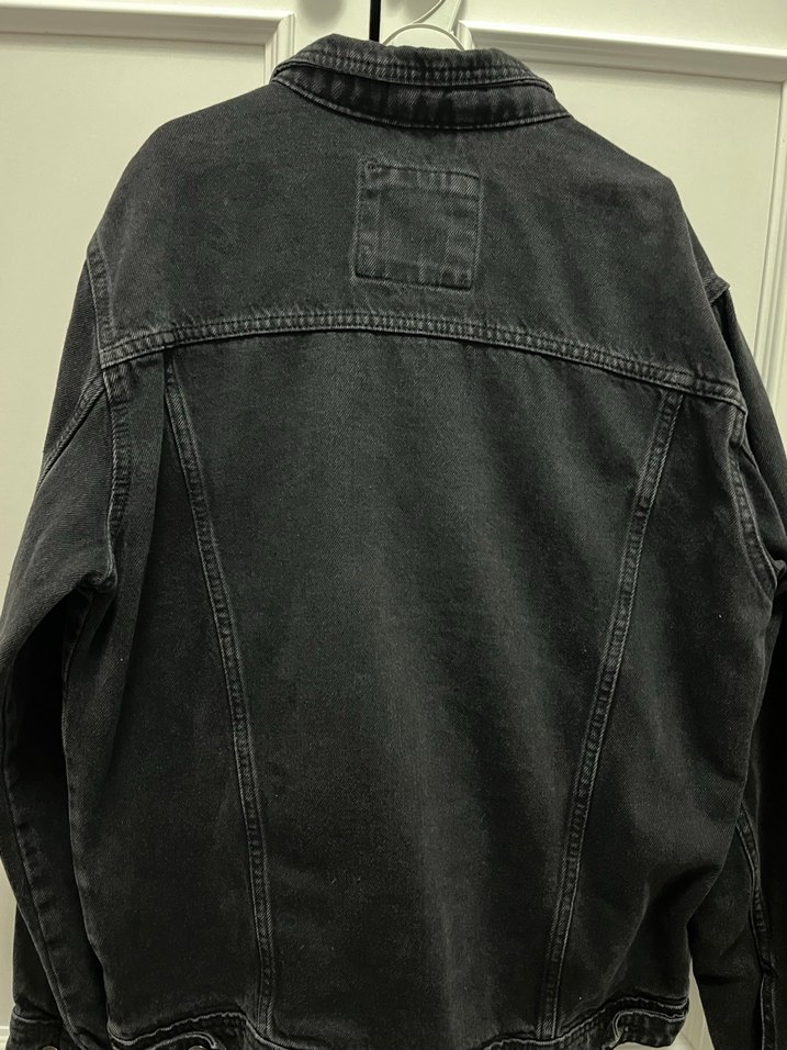 Siyah Kadın Denim Ceket Düğmeli - Görsel 5