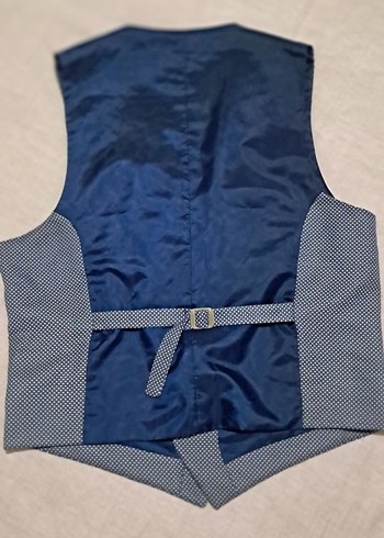 Erkek Düğmeli Klasik Yelek - Mavi Gri - Görsel 4