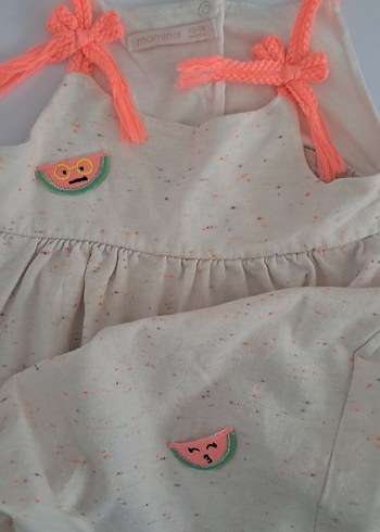 Kolsuz Beyaz Nakışlı Kız Elbisesi - Görsel 2