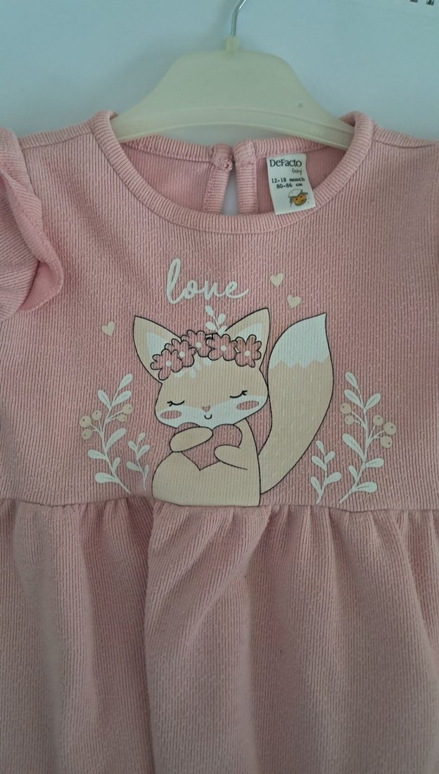 DeFacto Pembe Uzun Kollu Kız Elbisesi - Görsel 2