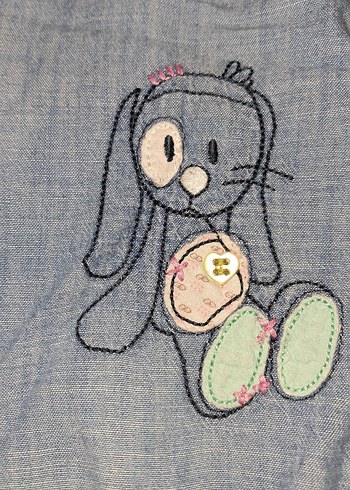 Cichild Kız Çocuk Mavi Denim Şort Tulum - Görsel 4