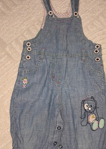 Cichild Kız Çocuk Mavi Denim Şort Tulum - Görsel 2