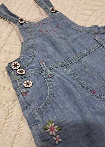 Cichild Kız Çocuk Mavi Denim Şort Tulum - Görsel 9