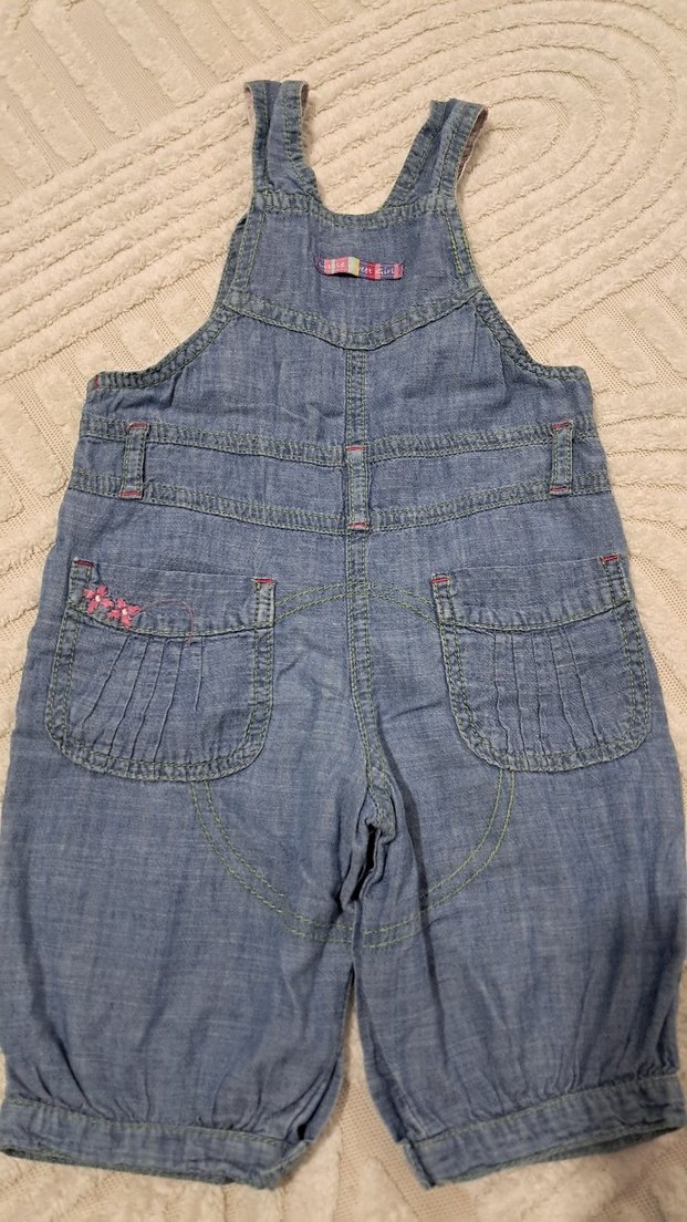 Cichild Kız Çocuk Mavi Denim Şort Tulum - Görsel 5