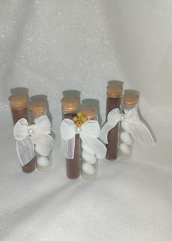 Küçük Cam Şişede Hediyelik Badem Şekeri ve Kahve - Görsel 2