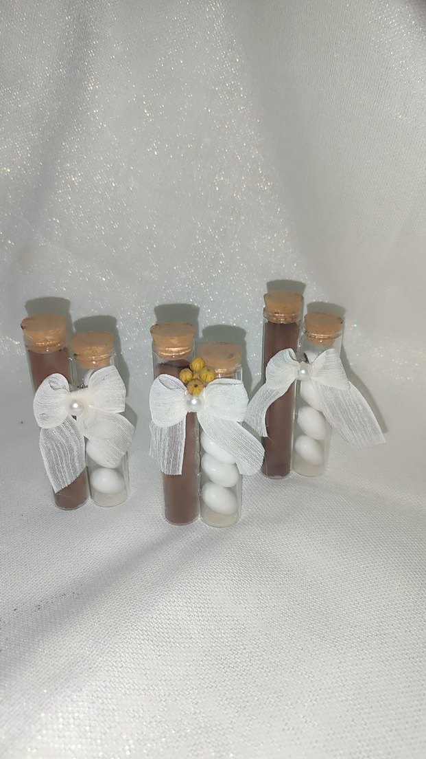 Küçük Cam Şişede Hediyelik Badem Şekeri ve Kahve - Görsel 2