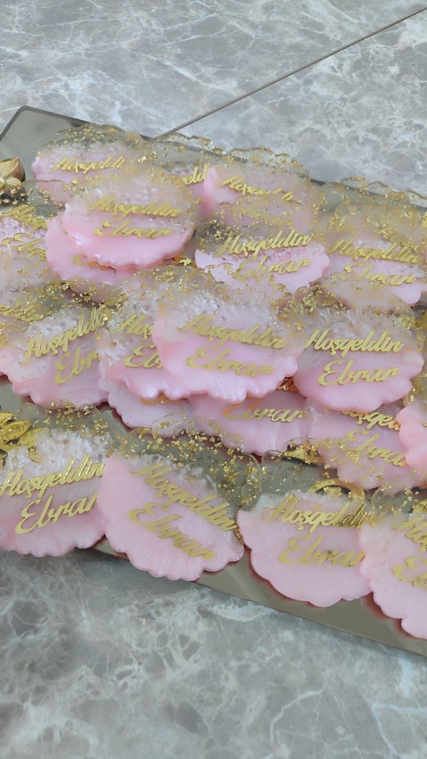 Pembe Pastel Epoksi Magnet Karşılama Hediyesi - Görsel 2
