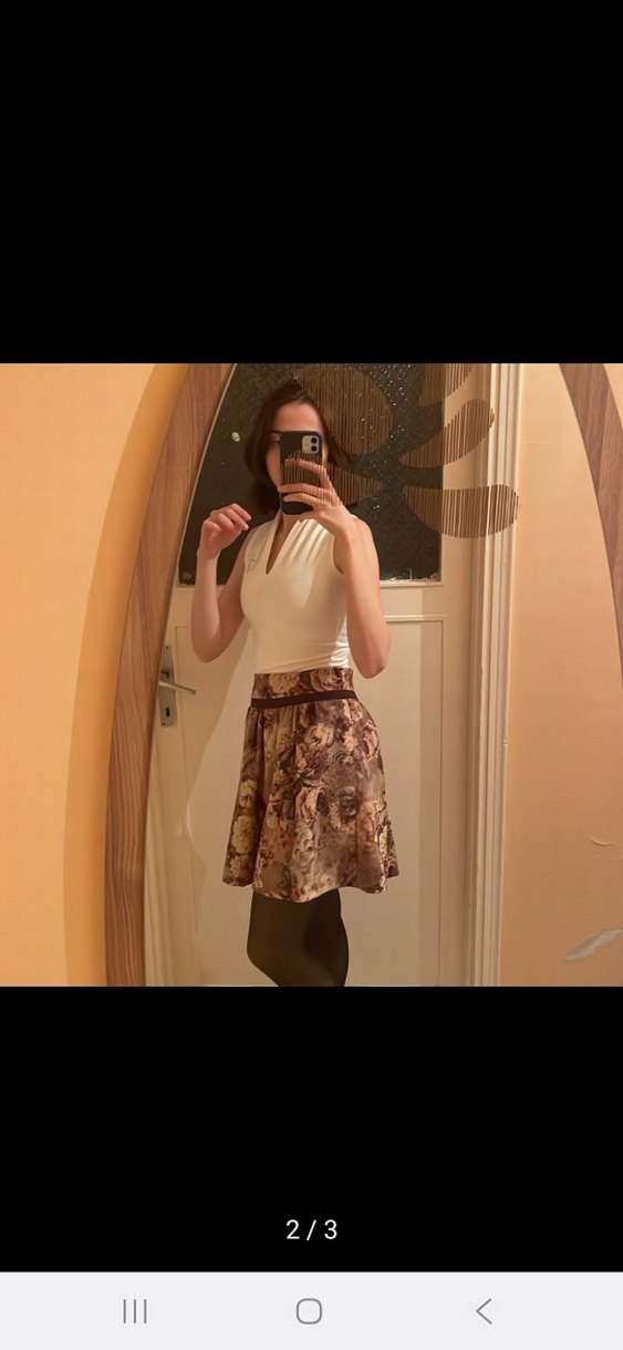 Vintage Diz Üstü Etek - Görsel 2