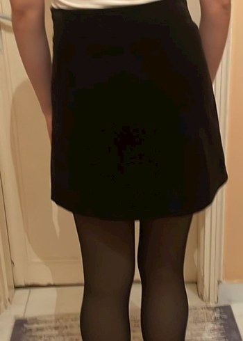 Siyah Kadife Mini Etek - Görsel 3