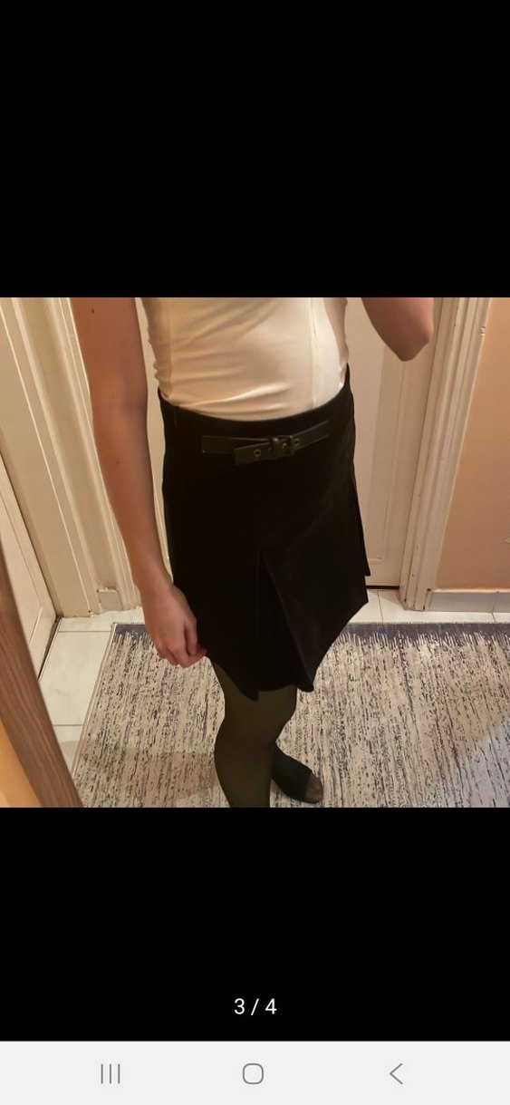 Siyah Kadife Mini Etek - Görsel 2