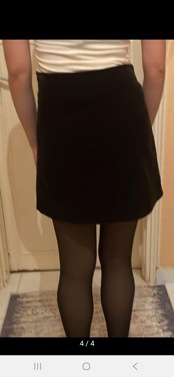 Siyah Kadife Mini Etek - Görsel 3
