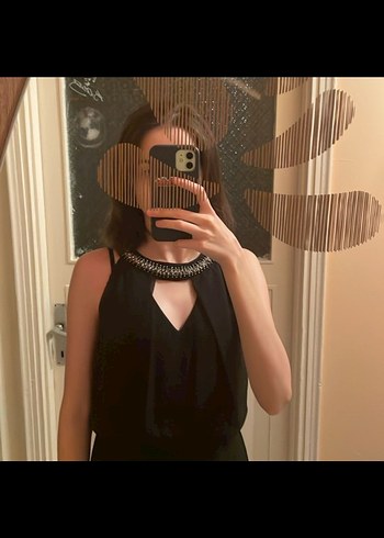 Siyah Mini Elbise Koton Marka - Görsel 2