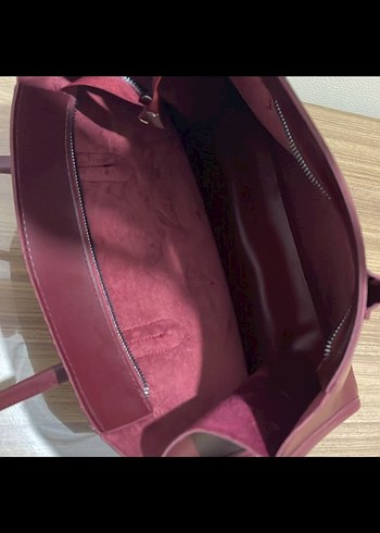 Bordo Parlak Deri Kadın Çanta - Görsel 7